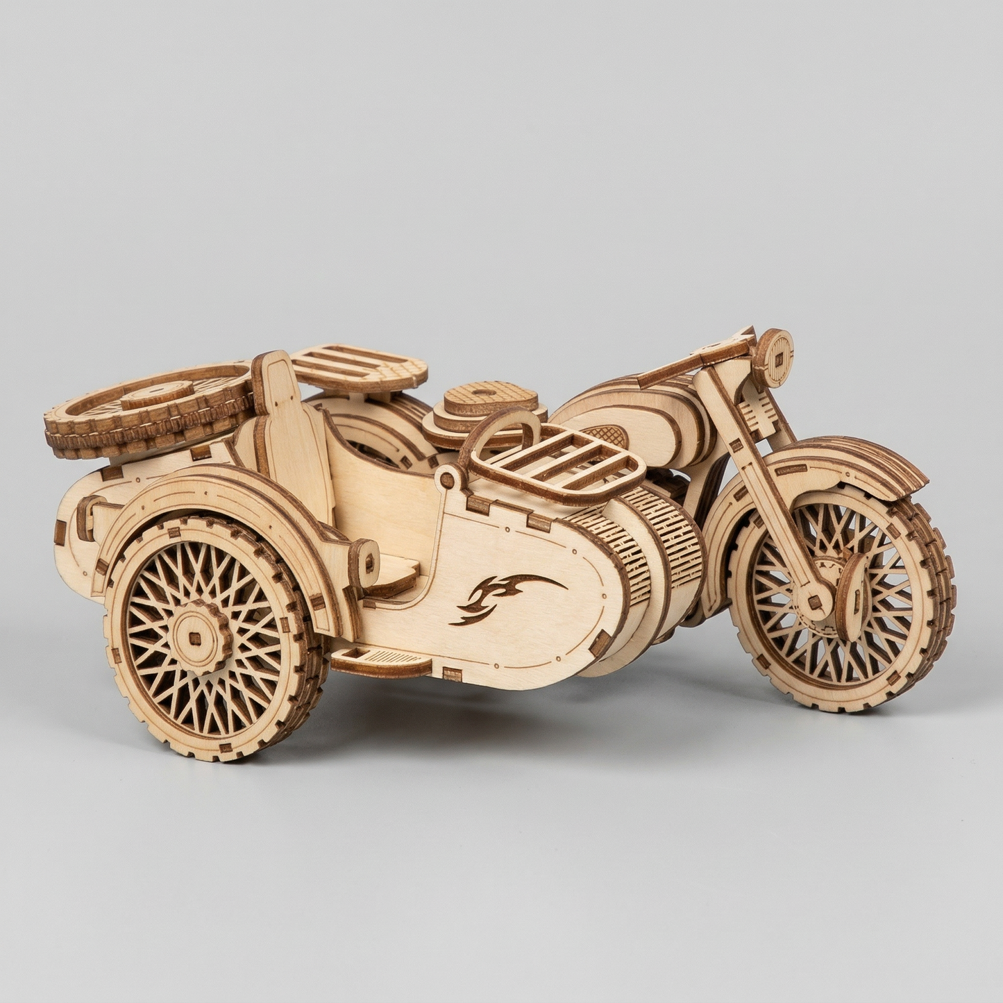 Maquette moto en bois-"Sidecar Militaire"