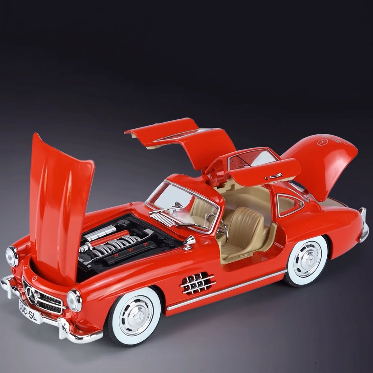 Maquette Mercedes 300 SL Gullwing avec capot, portes papillon et coffre ouvrants
