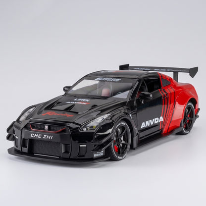 Maquette Nissan GT-R R35 rouge et noire au 1:24