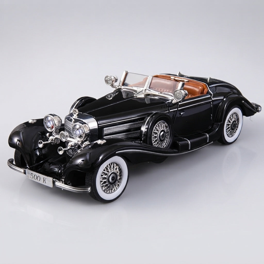 Maquette voiture ancienne Mercedes-Benz 500K noire