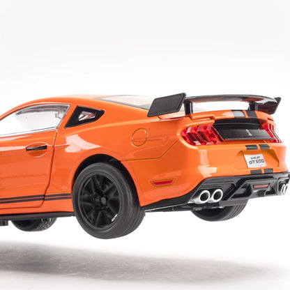 Maquette Mustang Shelby GT500 orange vue arrière avec son aileron