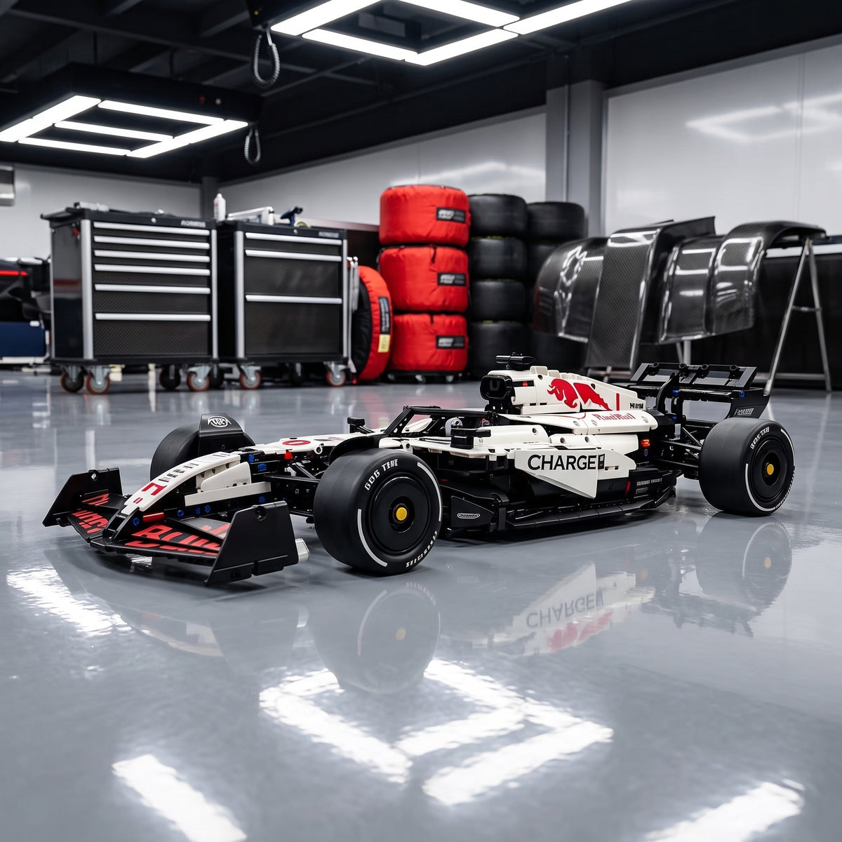 Maquette F1 à monter RB21 dans un stand de Formule 1