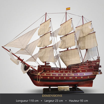Dimensions de la maquette San Felipe : 110 x 23 x 93 cm
