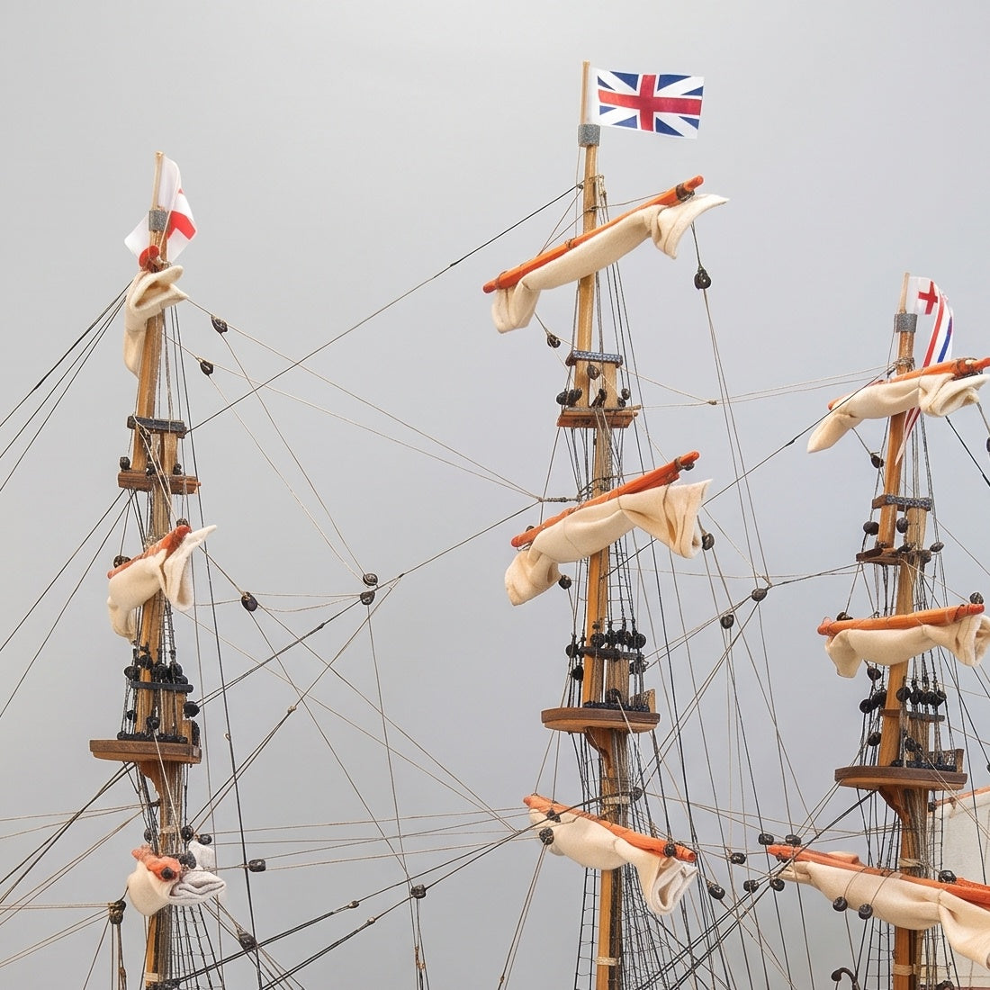Voilure et gréement de la maquette HMS Victory