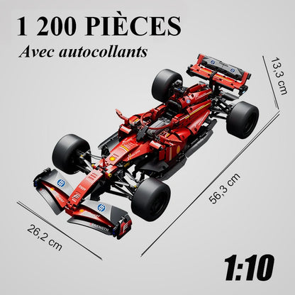 Dimensions de la maquette F1 rouge : 56,3 x 26,2 x 13,3 cm, 1 200 pièces