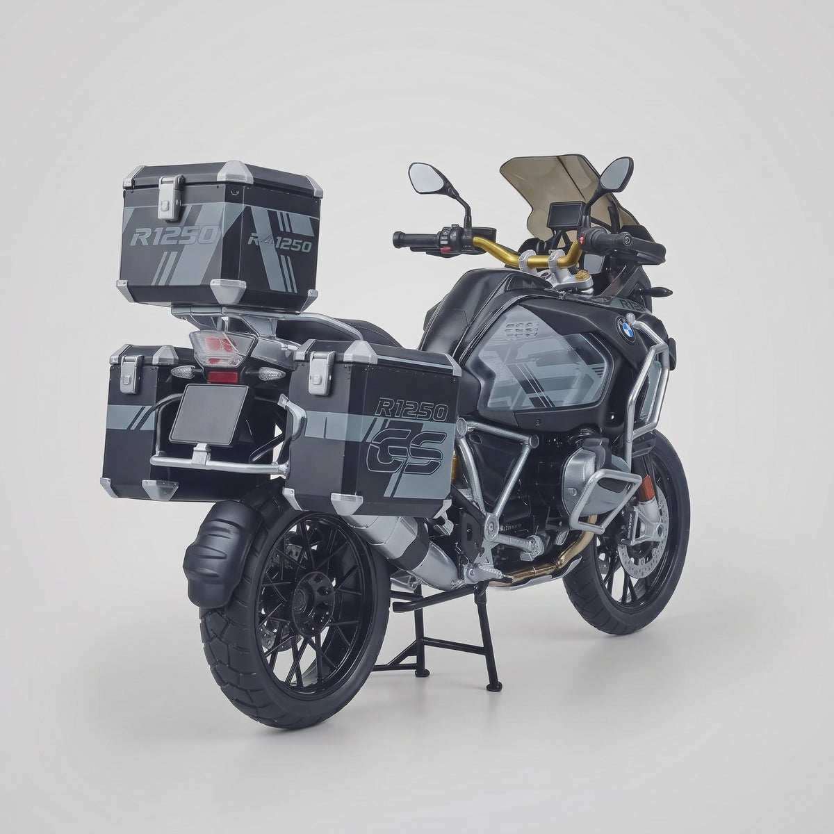 Maquette moto BMW R1250 GS Adventure vue arrière avec ses valises