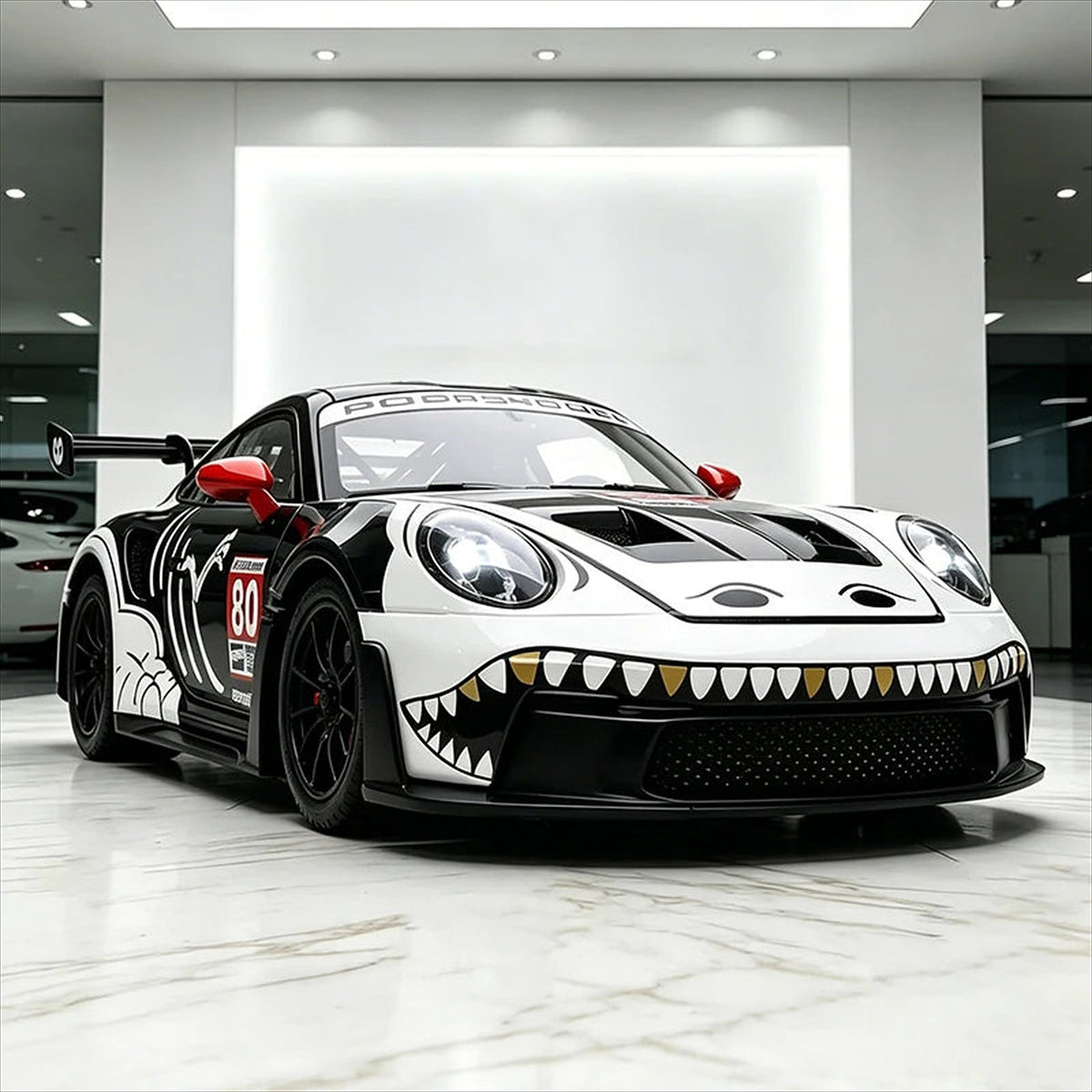 Maquette Porsche 911 GT3 RS 1:24 livrée blanche et noire
