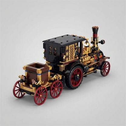 Maquette voiture à vapeur vue arrière avec son porte-bagages